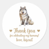 カスタムマラムテドッグ結婚式の引き出物シール ラウンドシール (正面)