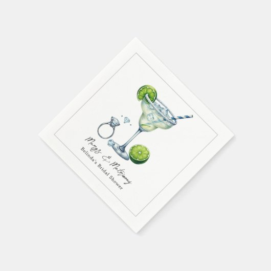 カスタムマルガリータ&マトリモニーブライダルシャワー スタンダードカクテルナプキン (角)