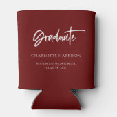 カスタムマルーンとホワイト卒業パーティー 缶クーラー (裏面)