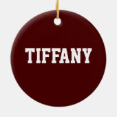 カスタムマルーン&ホワイトチアリーダーオーナメント セラミックオーナメント (裏面)