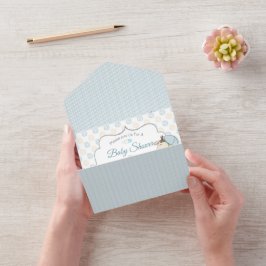 カスタムマンガ男の赤ちゃんキリン招待状 オールインワン招待状