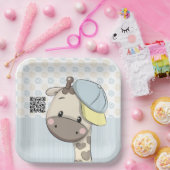 カスタムマンガ男の赤ちゃんキリン紙プレート ペーパープレート (パーティー)