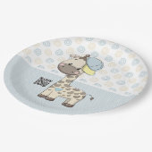 カスタムマンガ男の赤ちゃんキリン紙プレート ペーパープレート (アングル)