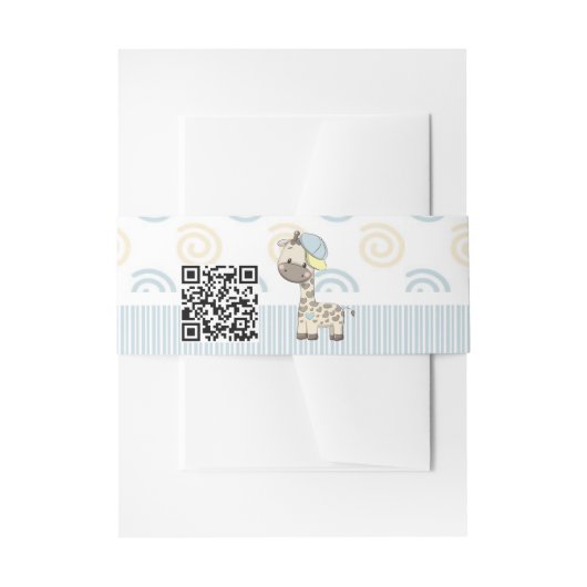 カスタムマンガ男の赤ちゃんキリン 招待状ベリーバンド (正面例)