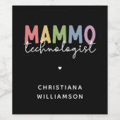 カスタムマンモ技術者マンモグラフィ技術 ワインラベル (シングルラベル)