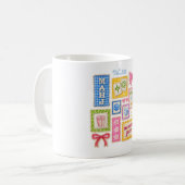 カスタムマージャンパッチフェイク刺繍 コーヒーマグカップ (正面左)