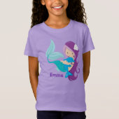 カスタムマーメイドガールカワイイ子供の誕生日 Tシャツ (正面)
