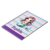 カスタムマーメイドストライプのパターン ノートブック (左側)