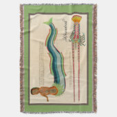 カスタムマーメイドロブスターグリーンコースタルデコール スローブランケット (正面縦)