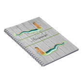 カスタムマーメイドロブスターグレイ木材コースタルデコール ノートブック (右側)