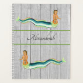 カスタムマーメイドロブスターグレイ木材コースタルデコール プランナー手帳 (正面)