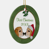 カスタムミストレトーキス初めてのクリスマスオーナメント セラミックオーナメント (右)