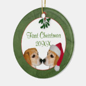 カスタムミストレトーキス初めてのクリスマスオーナメント セラミックオーナメント (左)