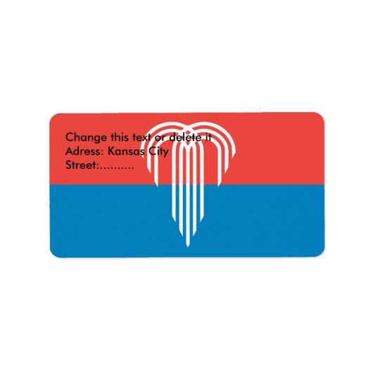 カスタムミズーリ州カンザスシティー州旗の付いたラベル ラベル (正面)