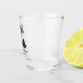 カスタムミセスエレガント結婚白黒 ショットグラス (右)