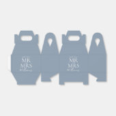 カスタムミセス・ダスティ・ブルーモダン結婚ズ フェイバーボックス (折り畳みなし)