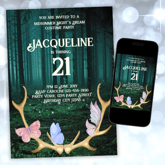カスタムミッドサマーナイトドリーム21st誕生日 招待状
