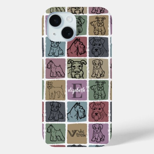 カスタムミニチュアシュナウザーレトロペット愛好家ギフト Case-Mate iPhoneケース (裏面)