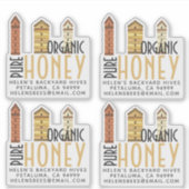 カスタムミニハイブ純オーガニック蜂蜜ラ澄んベル シール (正面)