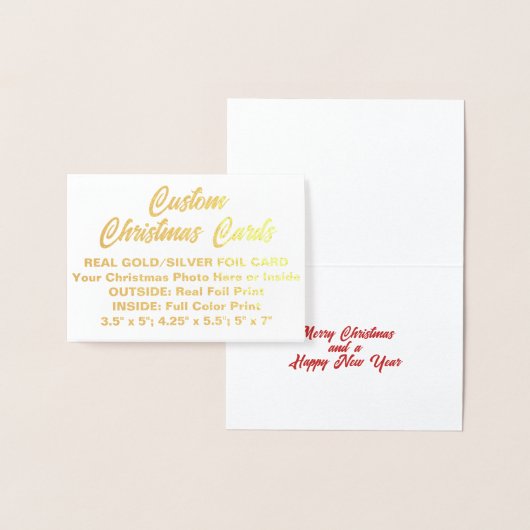 カスタムミニホイル実在パーソナライズされたクリスマスカード 箔カード (ディスプレー)