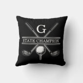 カスタムミニマエレガントリストゴルフモノグラムデザイン クッション (裏面)