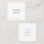 カスタムミニマエレガントリストテンプレート金ゴールド白 スクエア名刺 (正面/裏面)