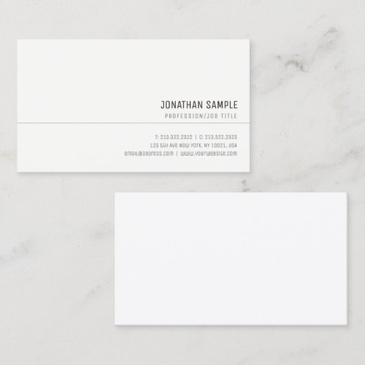カスタムミニマエレガントリストプロフェッショナルシンプルトップ 名刺 (正面/裏面)
