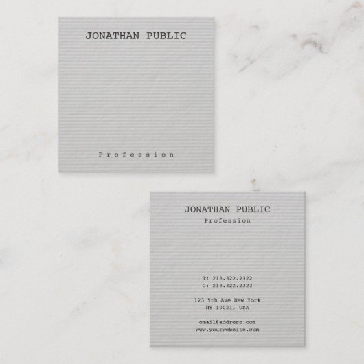 カスタムミニマエレガントリストプロフェッショナルテンプレート スクエア名刺 (正面/裏面)