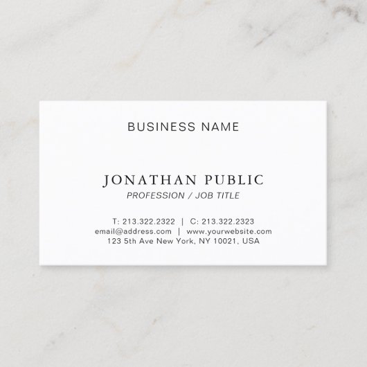 カスタムミニマエレガントリスト半光沢 名刺 (正面)