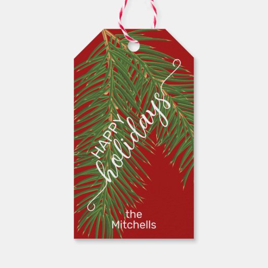 カスタムミニマエレガントリスト暗赤色ホワイト ギフトタグ (裏面)