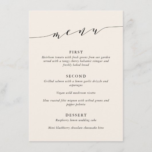 カスタムミニマクラシックリストクリームブラック結婚ズ メニュー (正面)