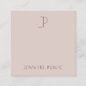 カスタムミニマモダンエレガントリストのモノグラムテンプレート スクエア名刺 (正面)