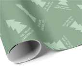 カスタムミニマモダンリストのセージ緑のクリスマス ラッピングペーパー (ロールコーナー)