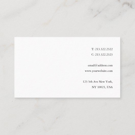 カスタムミニマモダンリストエレガントテンプレート 名刺 (裏面)