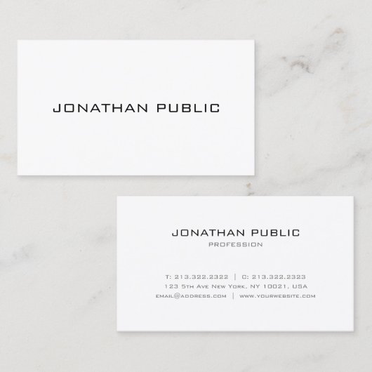 カスタムミニマモダンリストテンプレートパーソナライズされた 名刺 (正面/裏面)