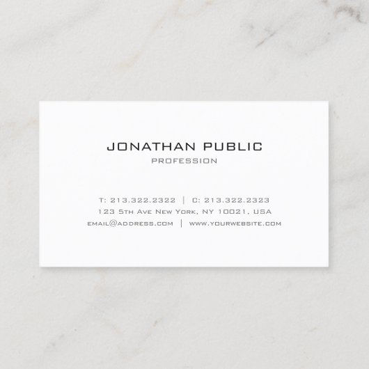 カスタムミニマモダンリストテンプレートパーソナライズされた 名刺 (裏面)