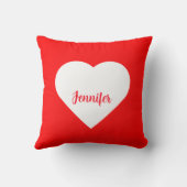 カスタムミニマモダンリストハート赤バレンタイン クッション (裏面)