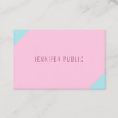カスタムミニマモダンリストピンクとブルーテンプレート 名刺 (正面)