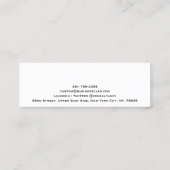 カスタムミニマモダンリストプロフェッショナルシンプルホワイト スキニー名刺 (裏面)