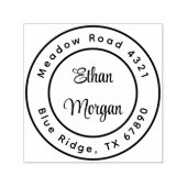 カスタムミニマモダンリストラウンド差出人住所 セルフインキングスタンプ (デザイン)