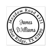 カスタムミニマモダンリストラウンド差出人住所 セルフインキングスタンプ (デザイン)