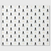 カスタムミニマモダンリスト可愛いブルークリスマス ラッピングペーパー (フラット)