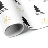 カスタムミニマモダンリスト可愛いブルークリスマス ラッピングペーパー (ロールコーナー)