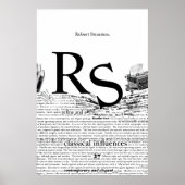 カスタムミニマモダンリスト白黒抽象芸術 ポスター (正面)