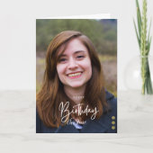 カスタムミニマモダンリスト誕生日 カード (正面)