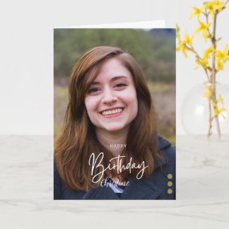 カスタムミニマモダンリスト誕生日 カード