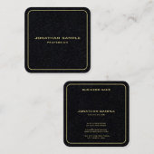 カスタムミニマモダンリスト金ゴールド文字エレガントプレミアム スクエア名刺 (正面/裏面)