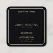 カスタムミニマモダンリスト金ゴールド文字エレガントプレミアム スクエア名刺 (裏面)