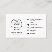 カスタムミニマリストのソーシャルメディアのアイコンとロゴデザイン 名刺 (正面)