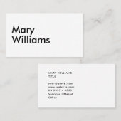 カスタムミニマリモダンストのプレーン名 名刺 (正面/裏面)